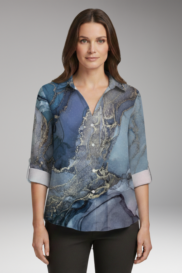 Women's V-Neck Long Sleeve Blouse