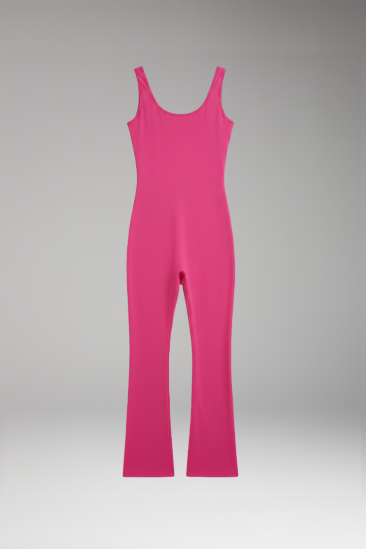 Women's Wide-Leg Jumpsuit with Form-Fitting Design and Straps