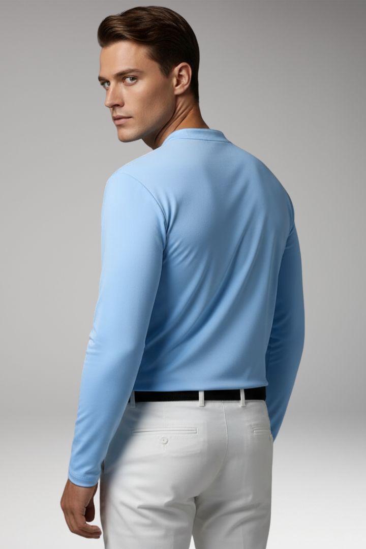 Men’s V-Neck Shirt with Buttonless Design