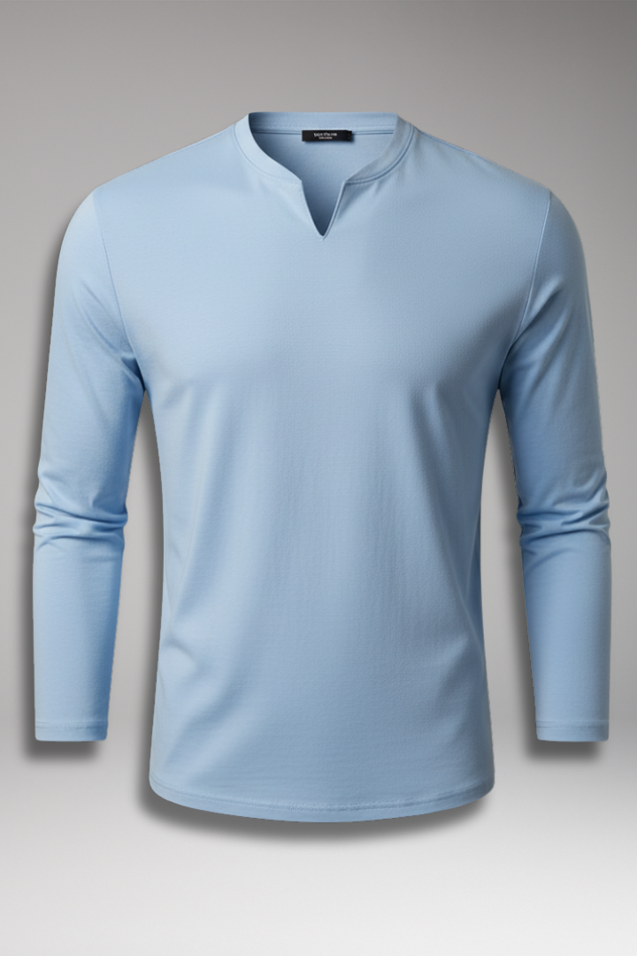 Men’s V-Neck Shirt with Buttonless Design
