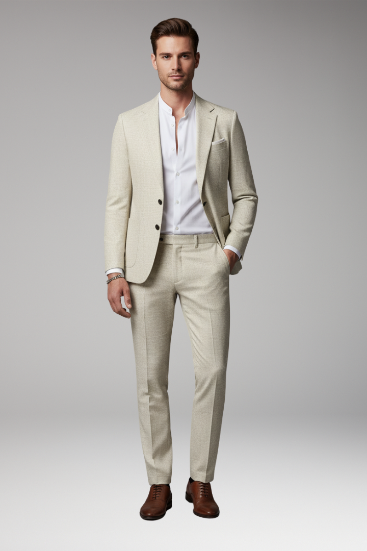 Men’s Linen Suit with Jacket and Pants