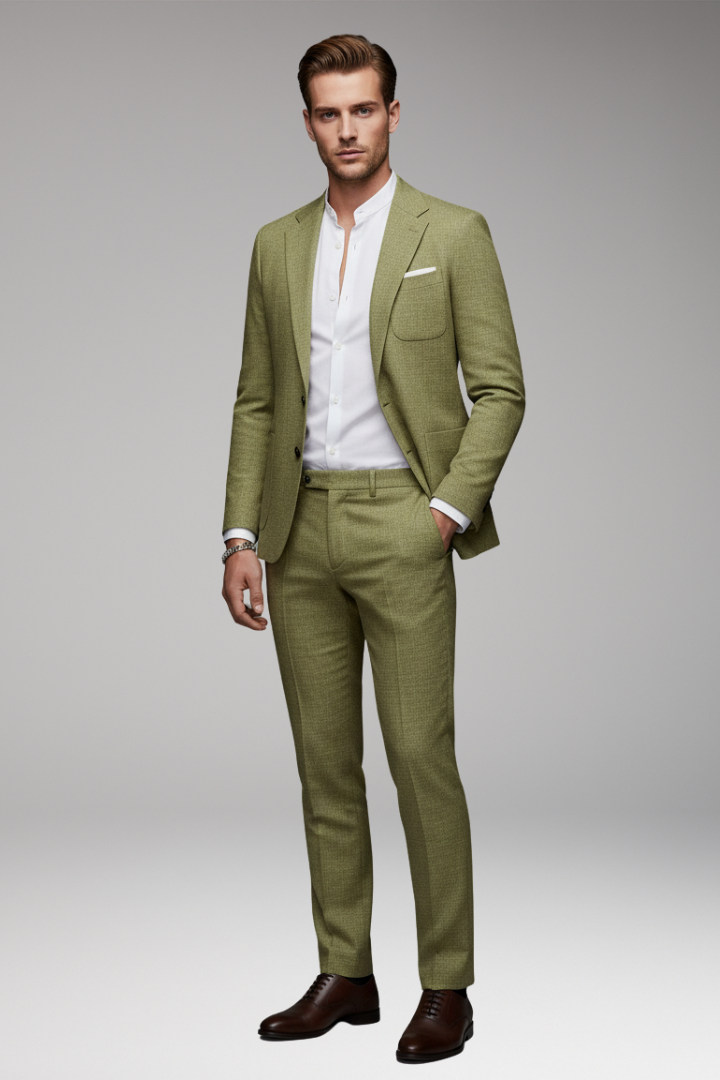 Men’s Linen Suit with Jacket and Pants