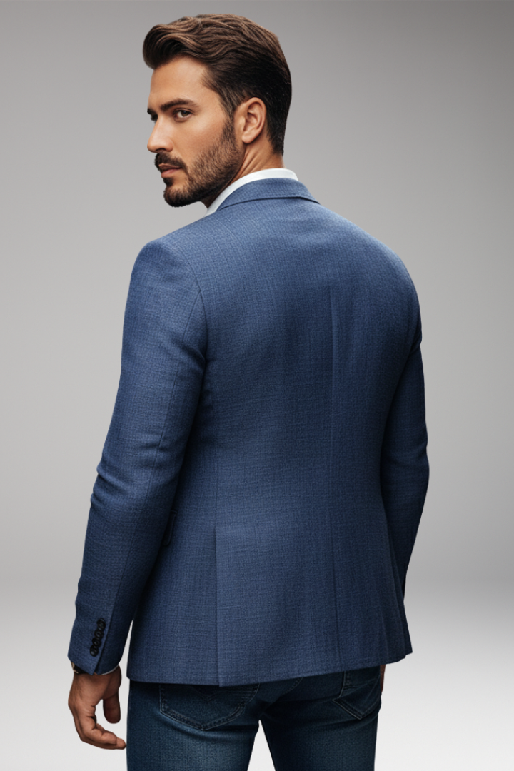 Men’s Tailored Blazer with Notch Lapel and Buttons