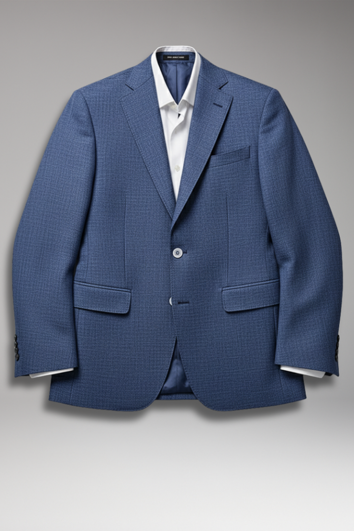 Men’s Tailored Blazer with Notch Lapel and Buttons